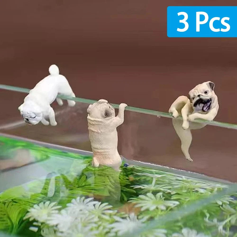 Ornement d'Aquarium Miniature Chien Cartoon Amusant 0