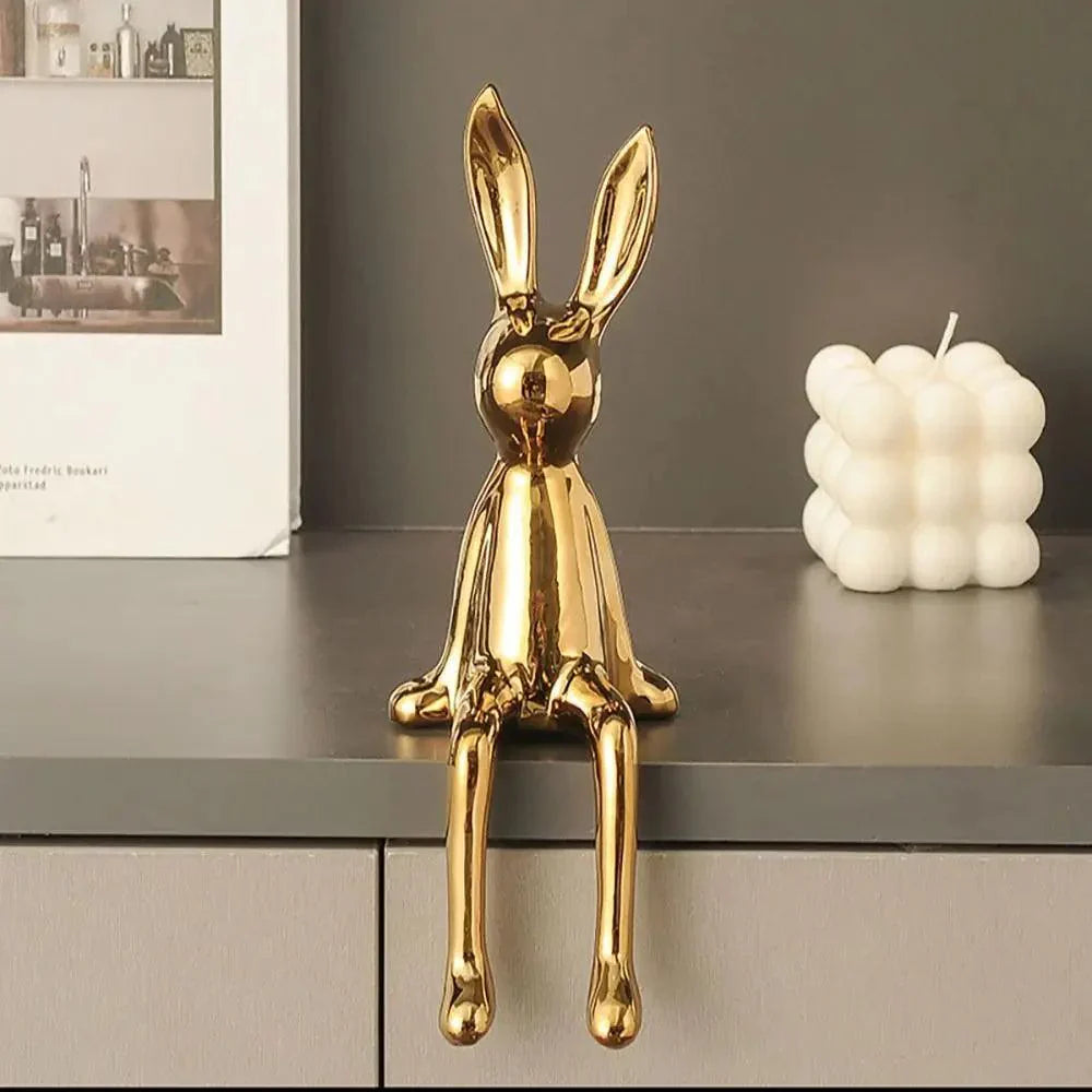 Ornement de Lapin Métallique Moderne Décoratif 0