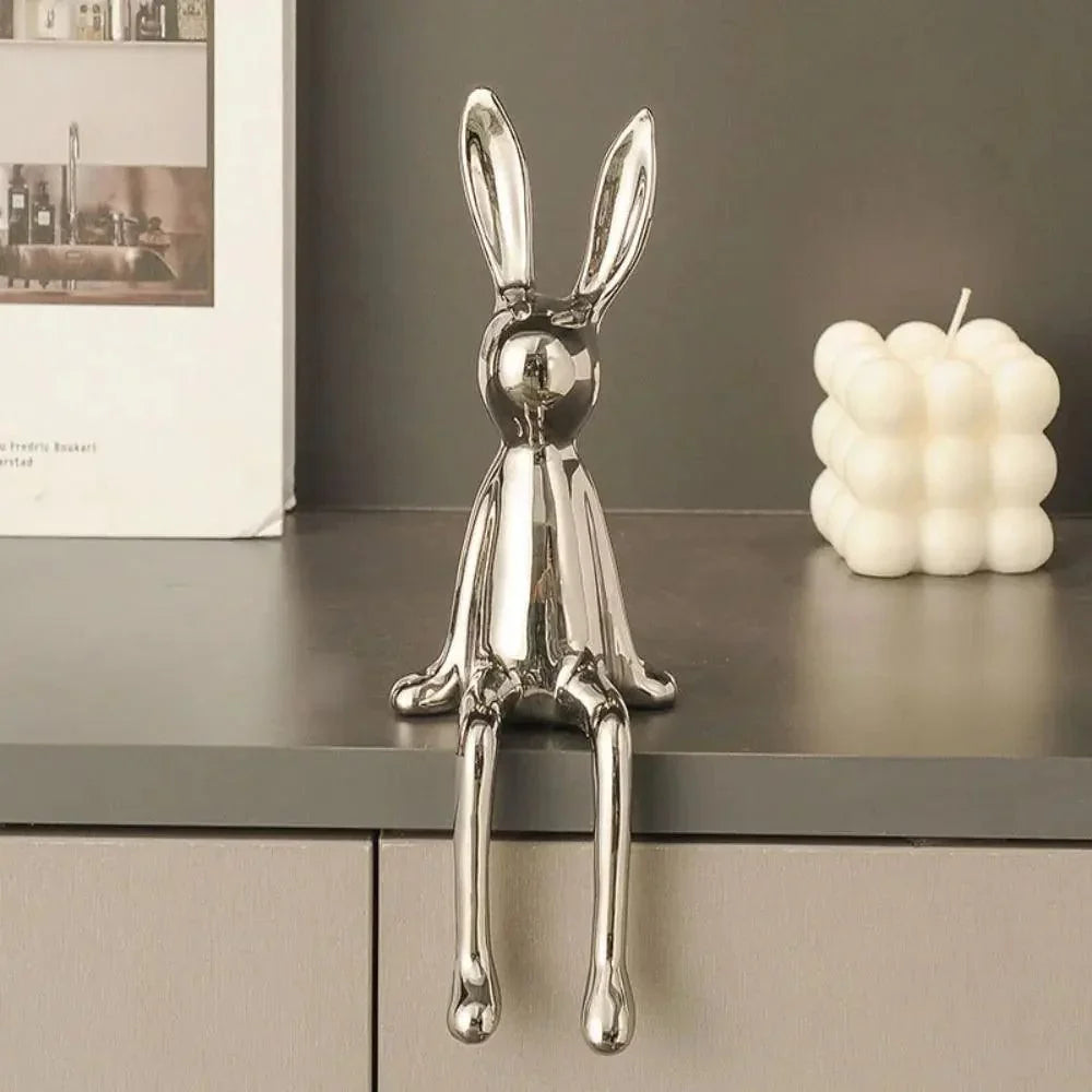 Ornement de Lapin Métallique Moderne Décoratif 5