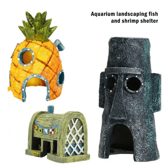 Ornements de Décoration d'Aquarium en Résine - Maison d'Ananas 1