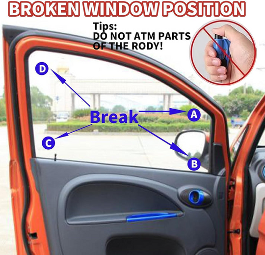 Outil d'Évacuation d'Urgence pour Voiture avec Coupe-Ceinture et Brise-Vitre 4