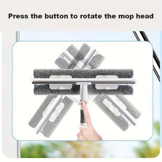 Outil de Nettoyage pour Vitres 2 en 1 avec Poignée Extensible 4