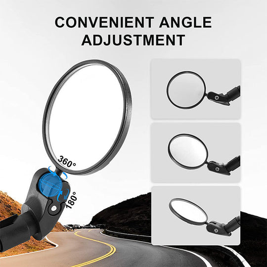 Paire de rétroviseurs vélo compacts à rotation complète pour guidon 2