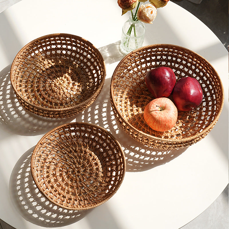 Panier Rond Femme Tissé à la Main 1