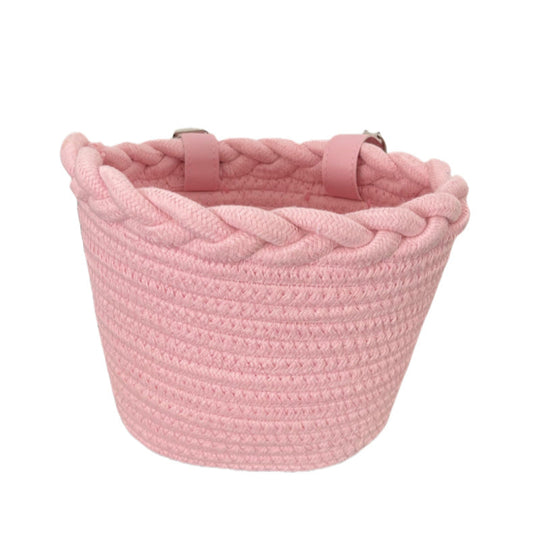 Panier Vélo Tressé Avant avec Sangles Réglables et Pompons Décoratifs pour Femme 6
