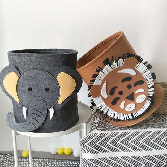 Panier à Linge Enfant Animaux de Safari Pliable 30x30 cm 2