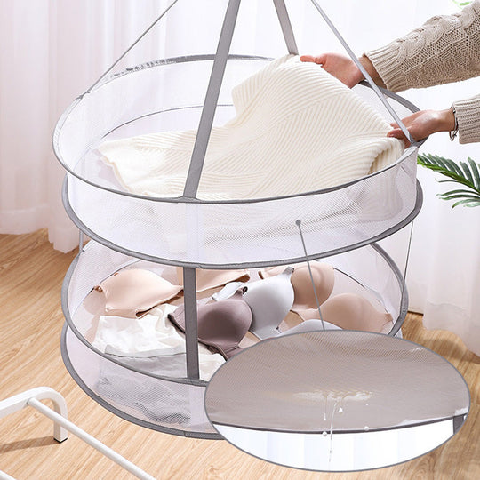 Panier à Vêtements Ronde Multifonctionnel pour Rangement et Séchage 2