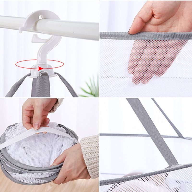 Panier à Vêtements Ronde Multifonctionnel pour Rangement et Séchage 3