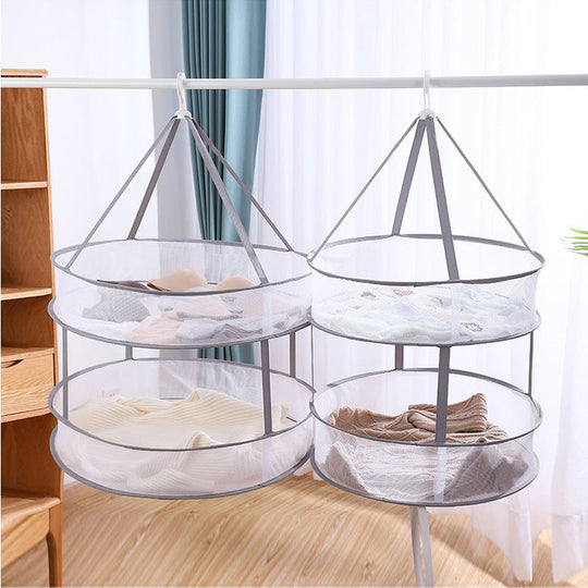 Panier à Vêtements Ronde Multifonctionnel pour Rangement et Séchage 4