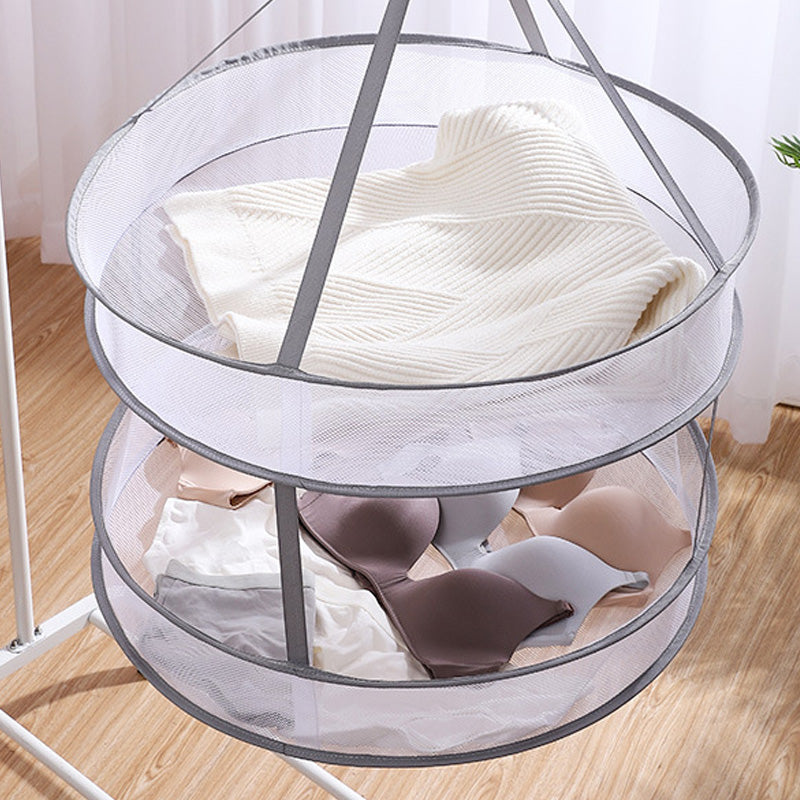 Panier à Vêtements Ronde Multifonctionnel pour Rangement et Séchage 6
