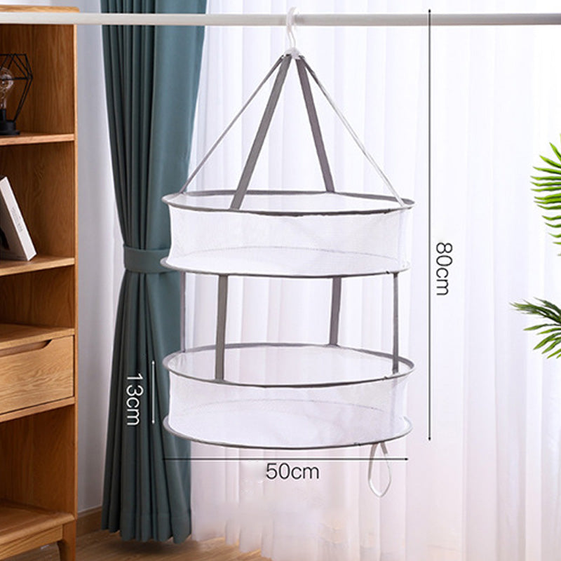 Panier à Vêtements Ronde Multifonctionnel pour Rangement et Séchage 9