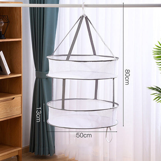Panier à Vêtements Ronde Multifonctionnel pour Rangement et Séchage 9