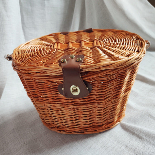 Panier avant de vélo tressé avec système de montage à dégagement rapide pour homme et femme 10