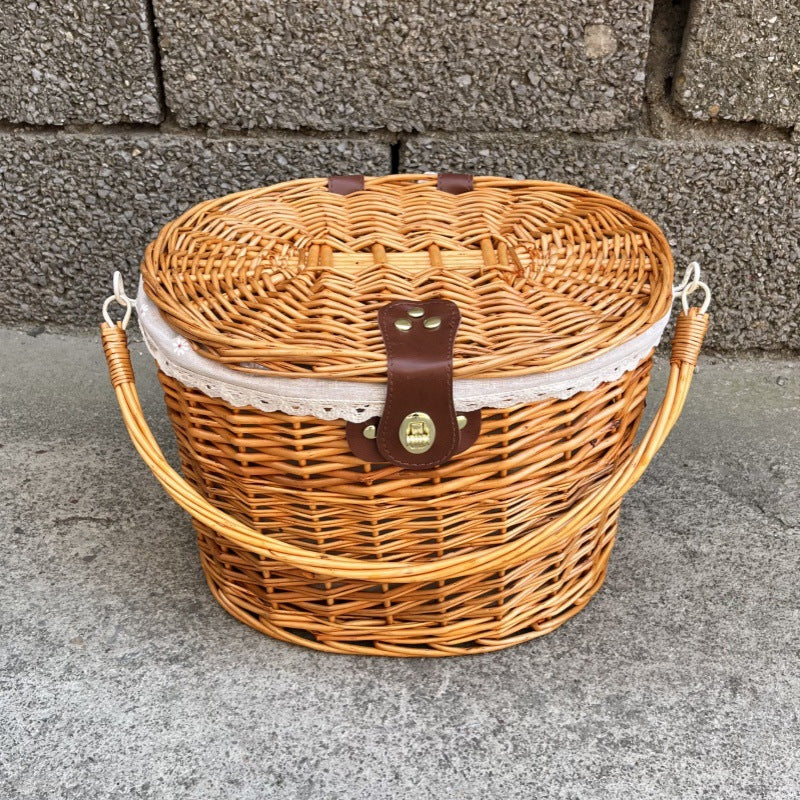 Panier avant de vélo tressé avec système de montage à dégagement rapide pour homme et femme 11