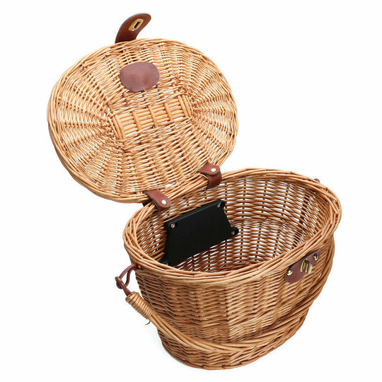 Panier avant de vélo tressé avec système de montage à dégagement rapide pour homme et femme 4
