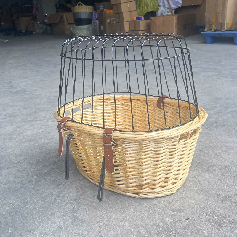 Panier avant de vélo tressé avec système de montage à dégagement rapide pour homme et femme 7