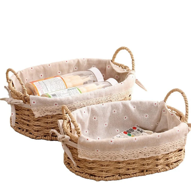 Panier de Rangement Osier Tissé à la Main pour Femme Design Naturel 4