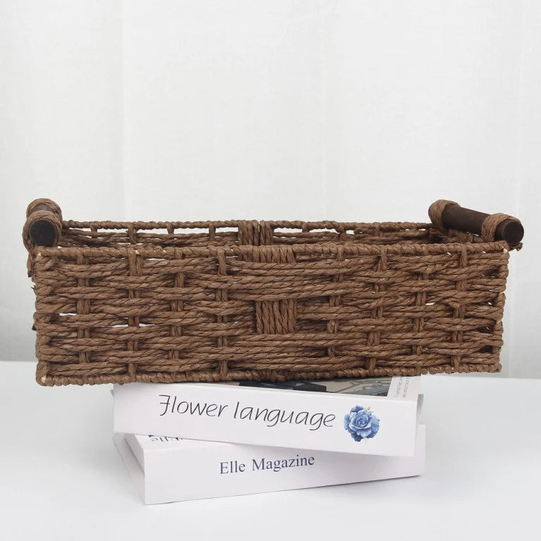 Panier de Rangement Osiers Tissé à la Main Pour Intérieur 0