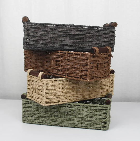 Panier de Rangement Osiers Tissé à la Main Pour Intérieur 1