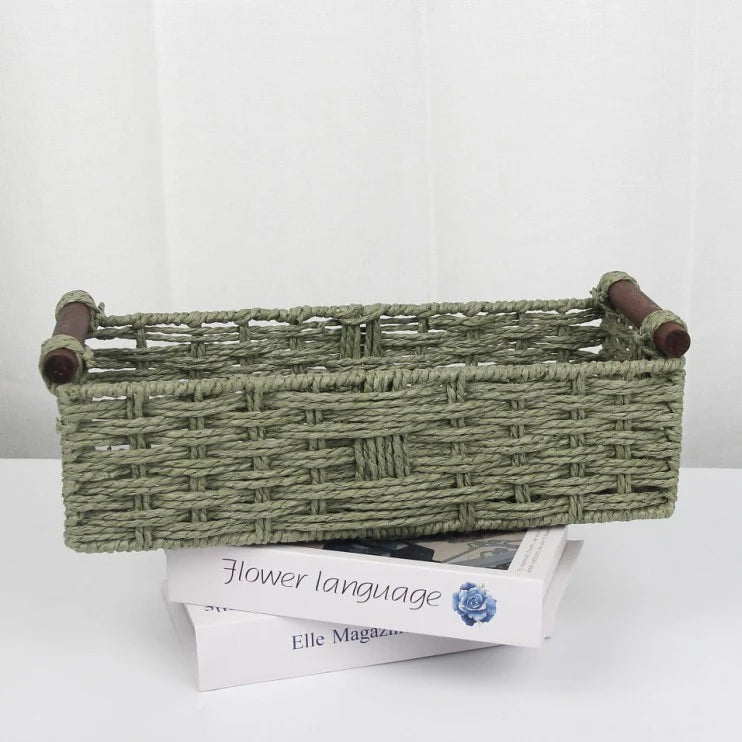 Panier de Rangement Osiers Tissé à la Main Pour Intérieur 6