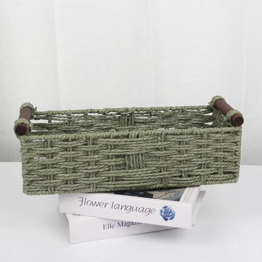 Panier de Rangement Osiers Tissé à la Main Pour Intérieur 6
