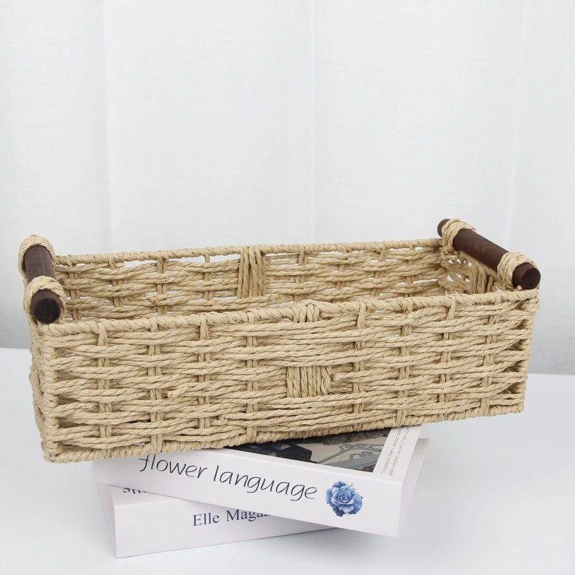Panier de Rangement Osiers Tissé à la Main Pour Intérieur 7
