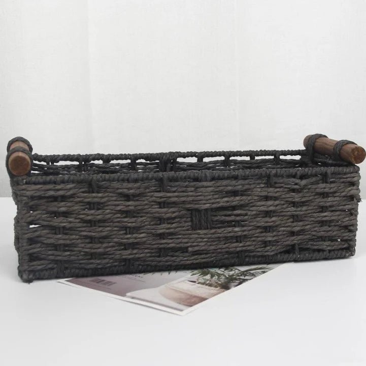 Panier de Rangement Osiers Tissé à la Main Pour Intérieur 8