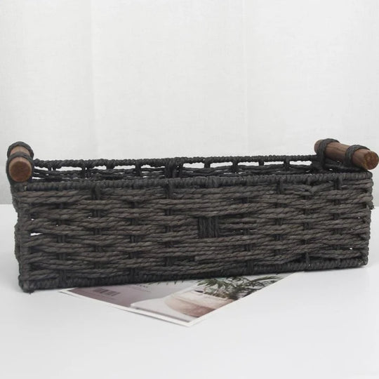 Panier de Rangement Osiers Tissé à la Main Pour Intérieur 8