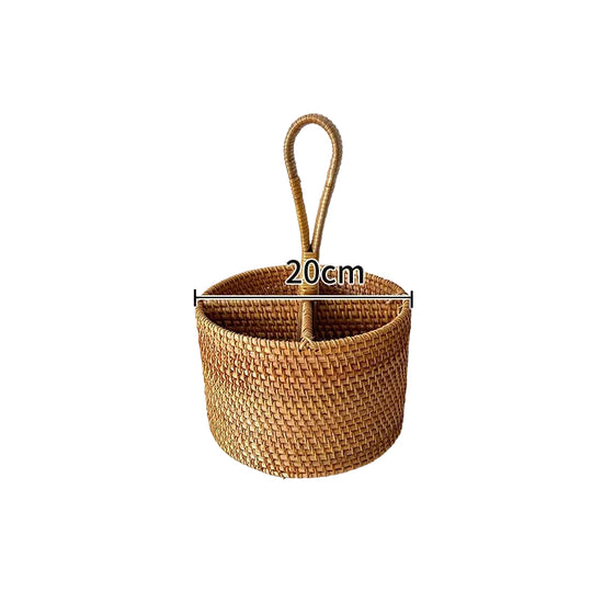 Panier de Rangement Rond pour Femme Design Naturel 0