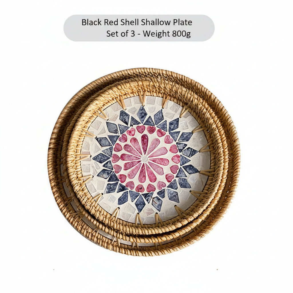Panier de Service Rond pour Femme Tissé à la Main 7