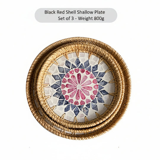 Panier de Service Rond pour Femme Tissé à la Main 7