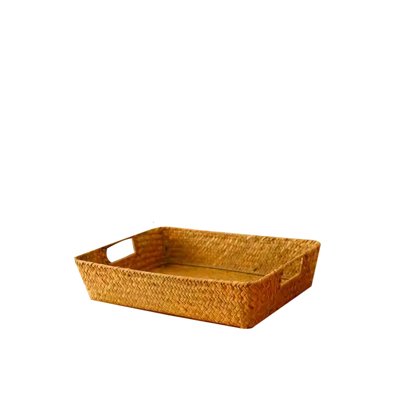 Panier de rangement rectangulaire pour femme au design naturel 0