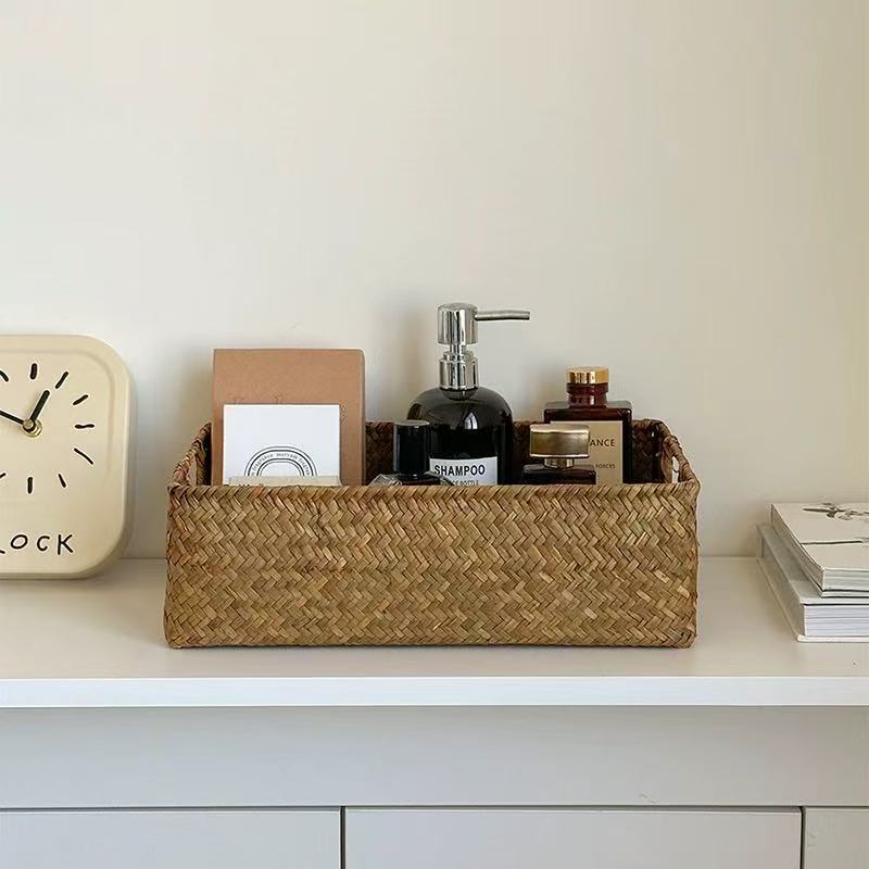 Panier de rangement rectangulaire pour femme au design naturel 3