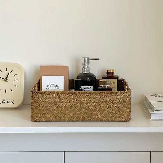 Panier de rangement rectangulaire pour femme au design naturel 3