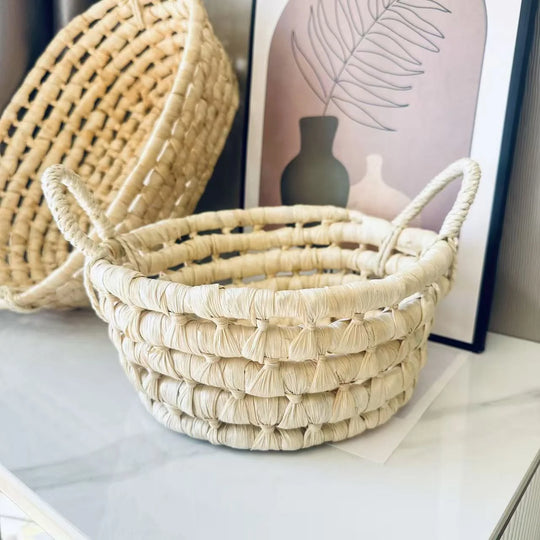 Panier de rangement tissé à la main polyvalent pour intérieur 3
