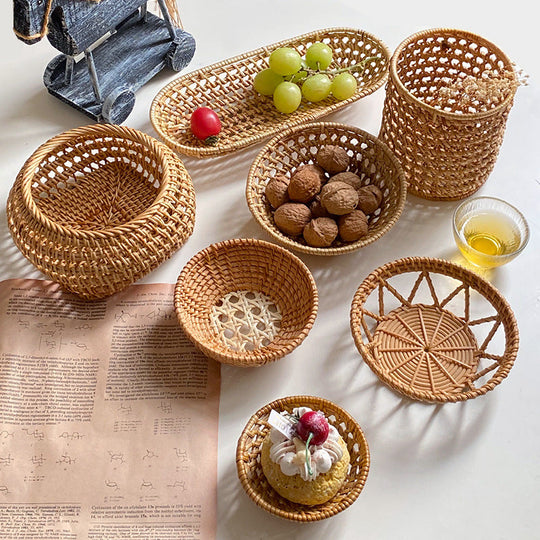 Panier de rangement tissé à la main pour femme 1