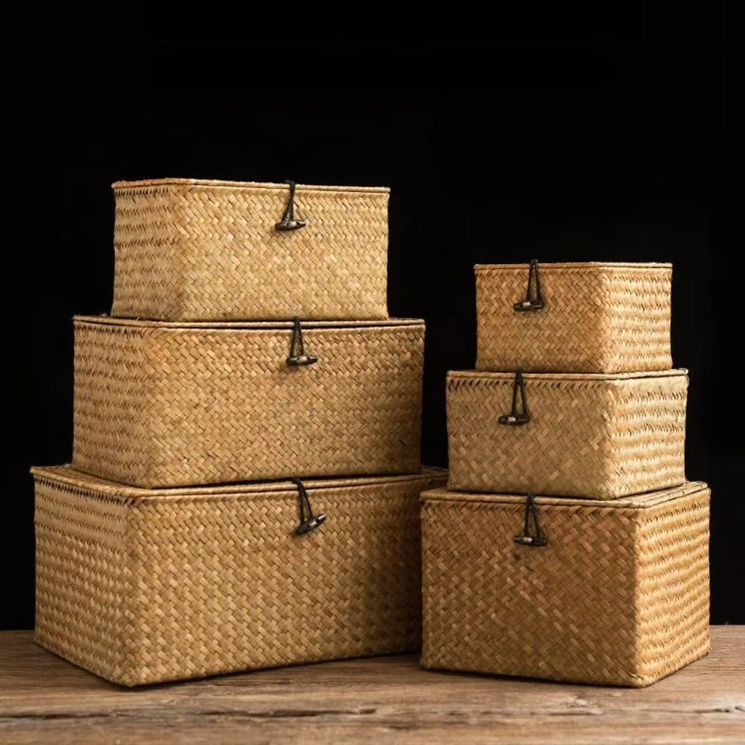 Panier de rangement tissé à la main pour intérieur 4