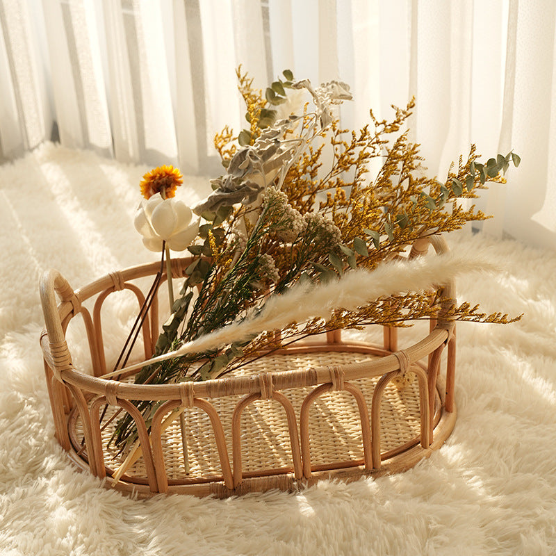 Panier de service ovale en rotin pour femme 3