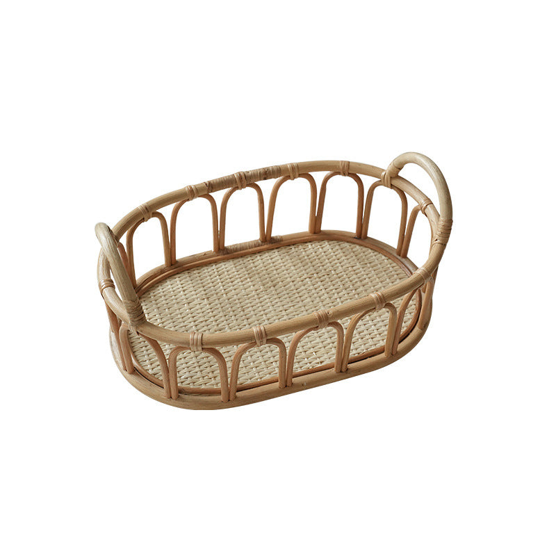Panier de service ovale en rotin pour femme 4