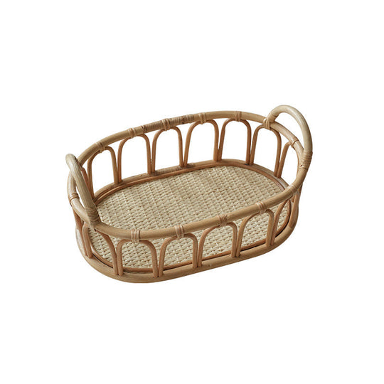 Panier de service ovale en rotin pour femme 4