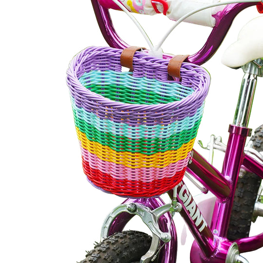 Panier de vélo avant tissé avec sangles réglables pour adultes 1