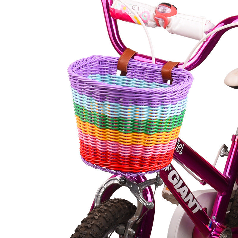 Panier de vélo avant tissé avec sangles réglables pour adultes 4