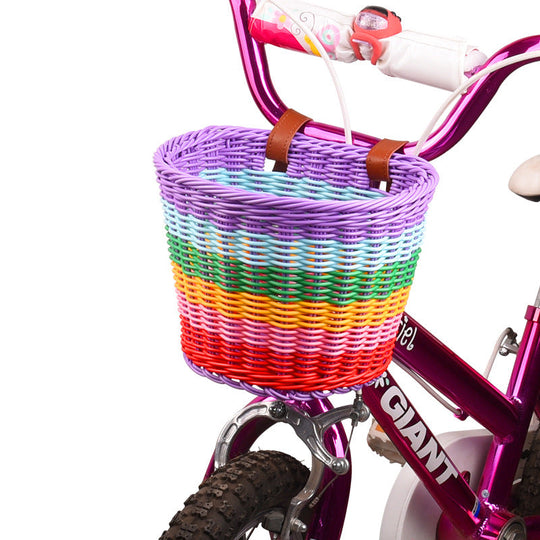 Panier de vélo avant tissé avec sangles réglables pour adultes 4
