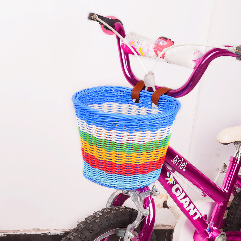 Panier de vélo avant tissé avec sangles réglables pour adultes 5
