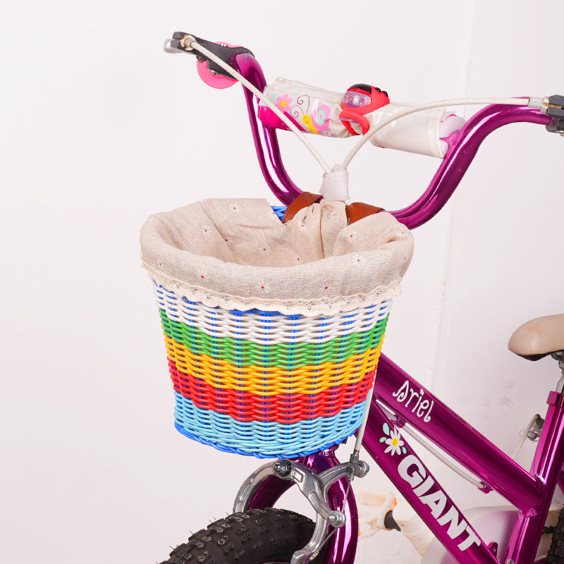 Panier de vélo avant tissé avec sangles réglables pour adultes 6