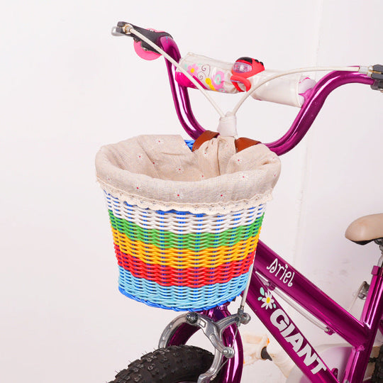 Panier de vélo avant tissé avec sangles réglables pour adultes 6