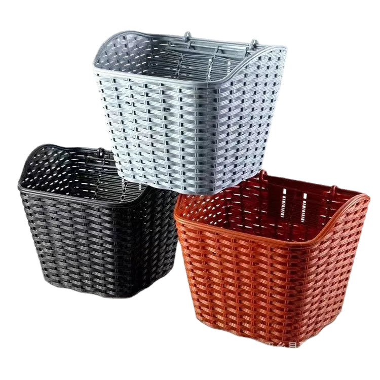 Panier de vélo avant tissé avec support amovible à dégagement rapide pour homme et femme 0