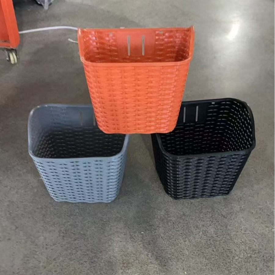 Panier de vélo avant tissé avec support amovible à dégagement rapide pour homme et femme 2