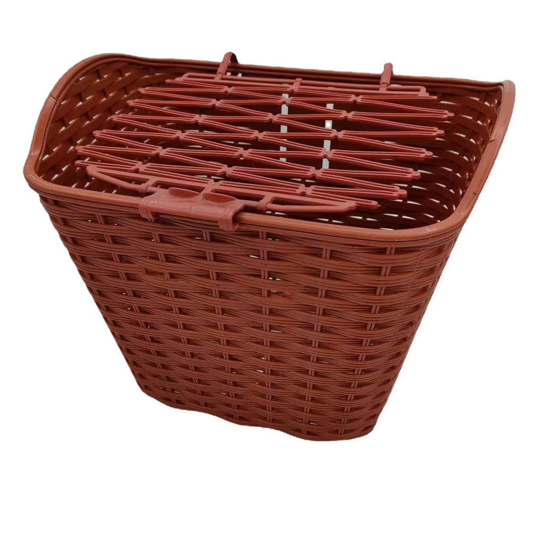 Panier de vélo avant tissé avec support amovible à dégagement rapide pour homme et femme 3