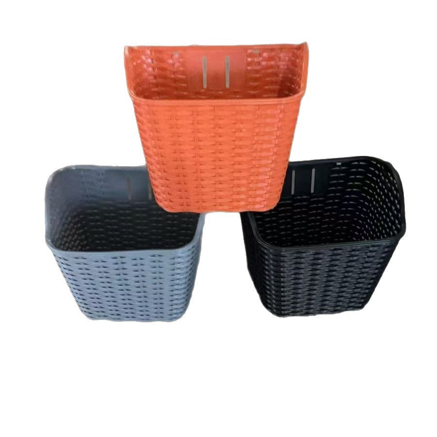 Panier de vélo avant tissé avec support amovible à dégagement rapide pour homme et femme 5